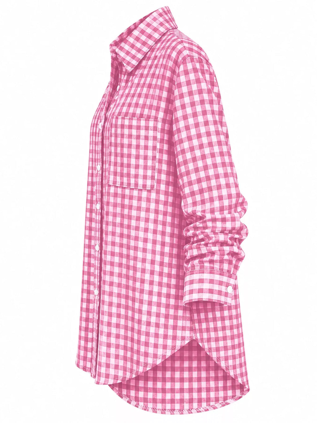 Plus Size Plaid Button-Down Long Sleeve Shirt