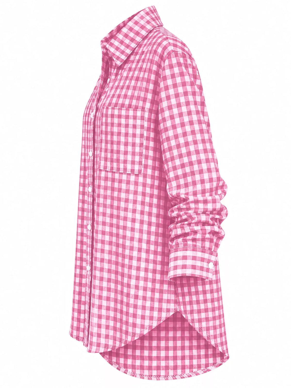 Plus Size Plaid Button-Down Long Sleeve Shirt