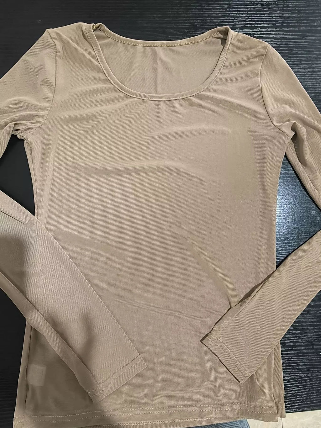 Full Size Sheer Mesh Long Sleeve Top Plus Size