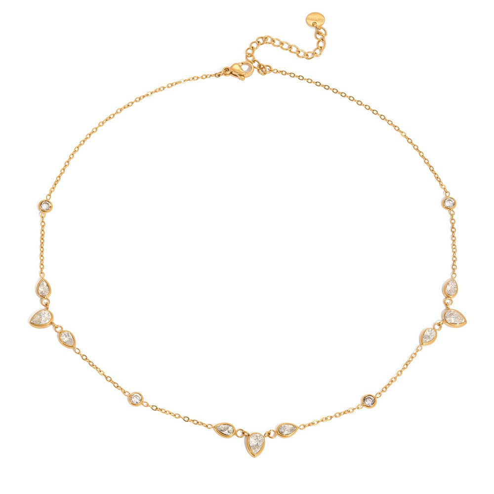 Pearl Zircon Pendant Necklace