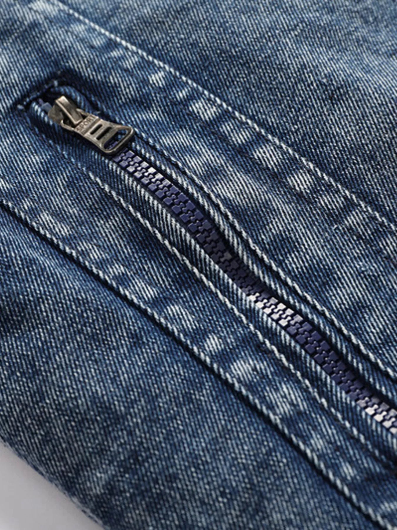Men's Plus Size Zip Up Hooded Denim Jacket