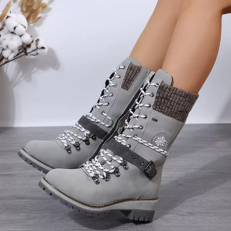 Lace Up Block Heel Boots
