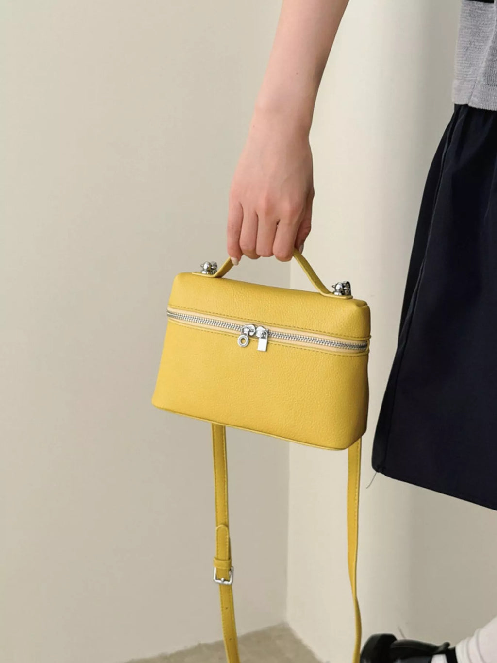 Textured Zipper Crossbody Bag
