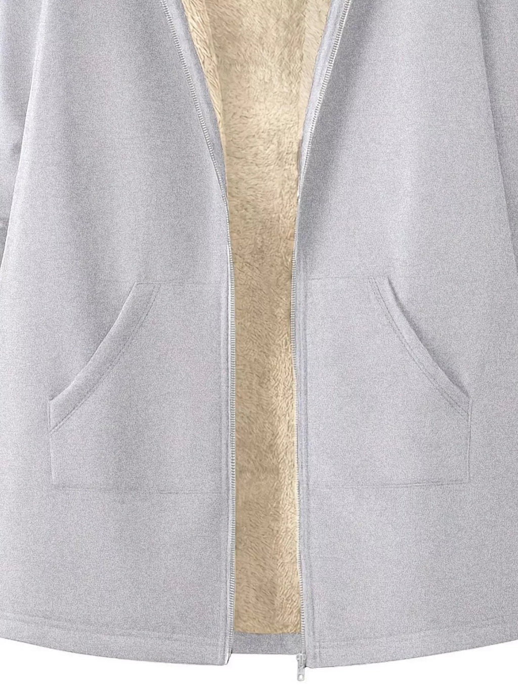 Fleece-Lined Zip Up Hooded Outerwear