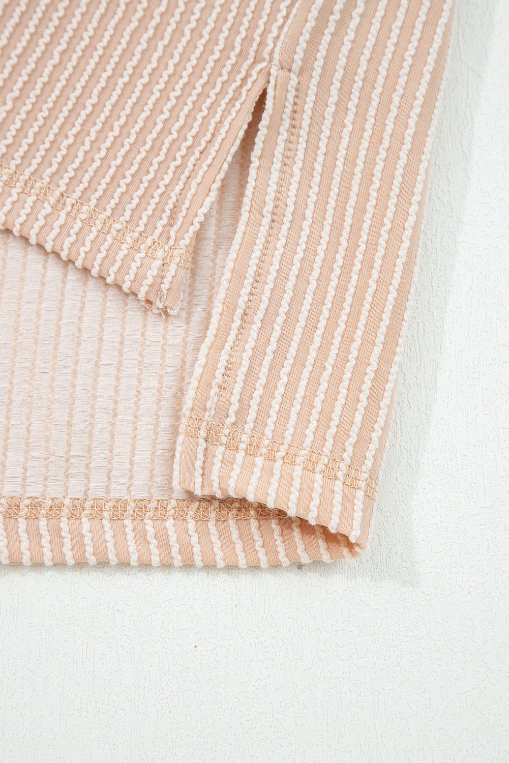 Solid Corded Knit Long Sleeve Top