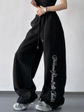 Loose Fit Drawstring Wide Leg Pants