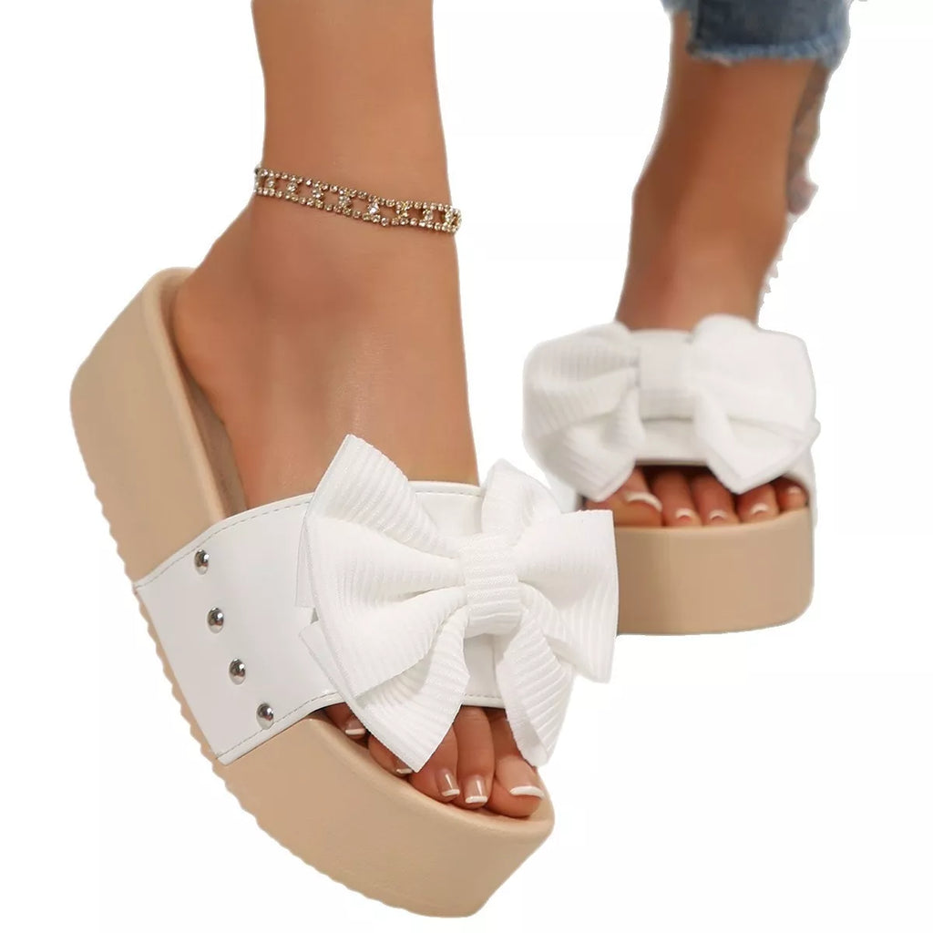 Bow Decor Platform Sandals