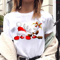 European And American Women's Clothing Merry Christmas Happy Short-sleeved T-shirt Women's Top Women's Round Neck