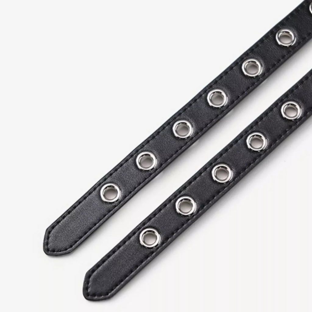 Double Row Grommet Wide Waist Belt
