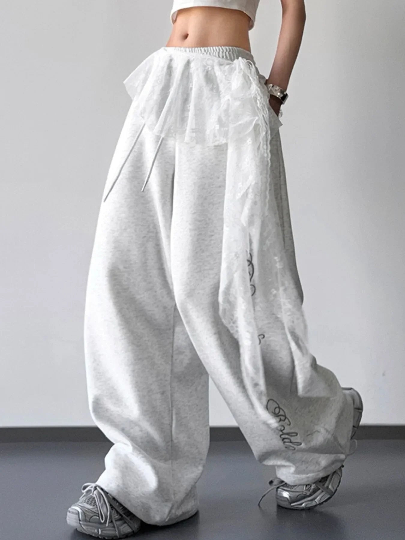 Loose Fit Drawstring Wide Leg Pants