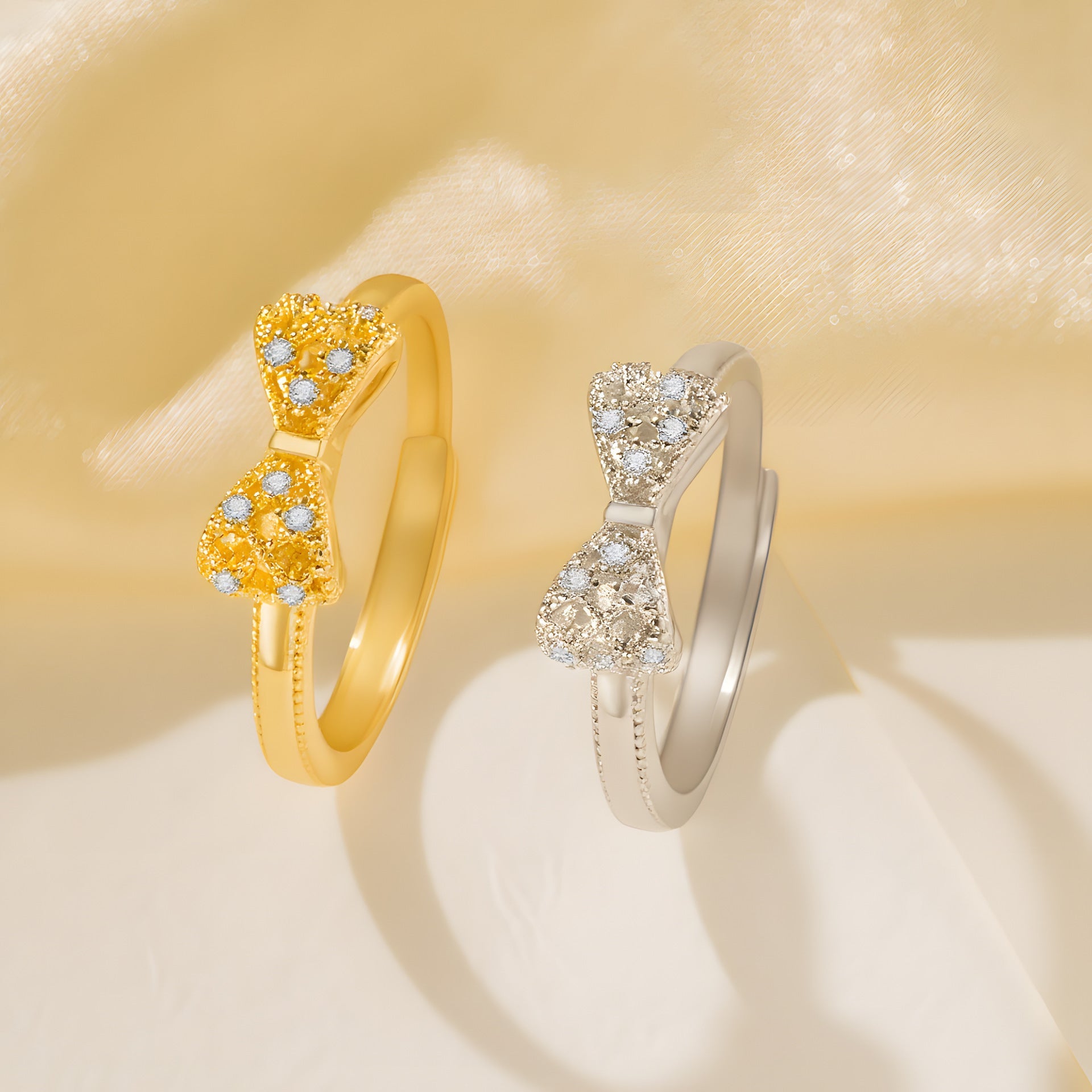Best-selling Bow-knot Ring With Micro-paved Zircons