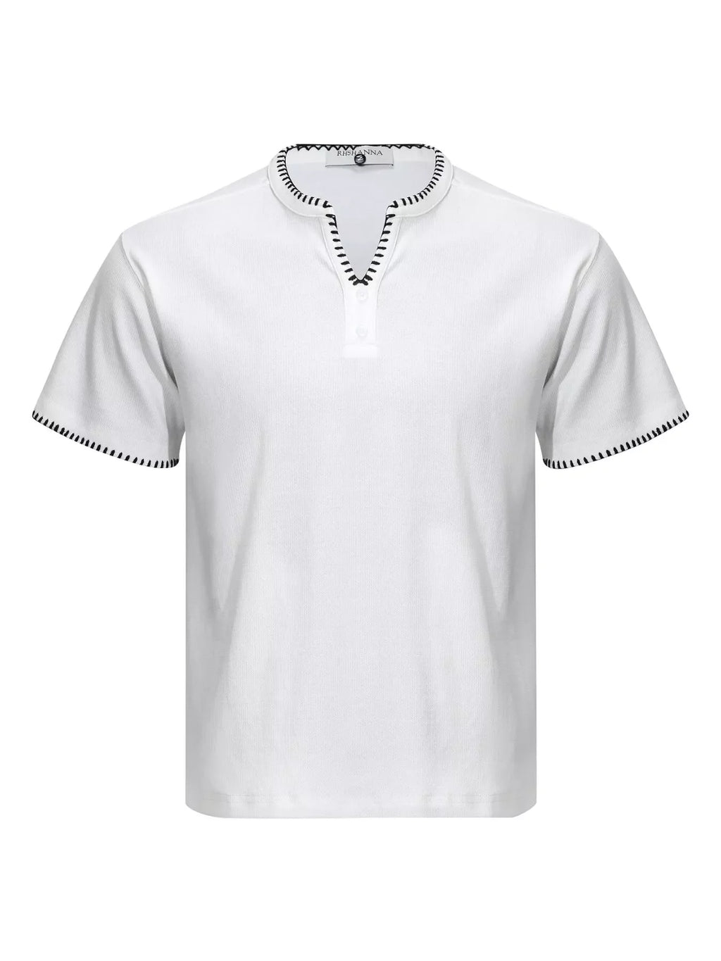 Men's Notched Short Sleeve Top