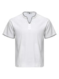 Men's Notched Short Sleeve Top