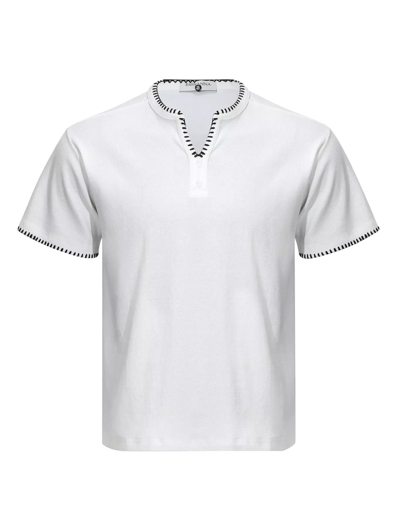 Men's Notched Short Sleeve Top