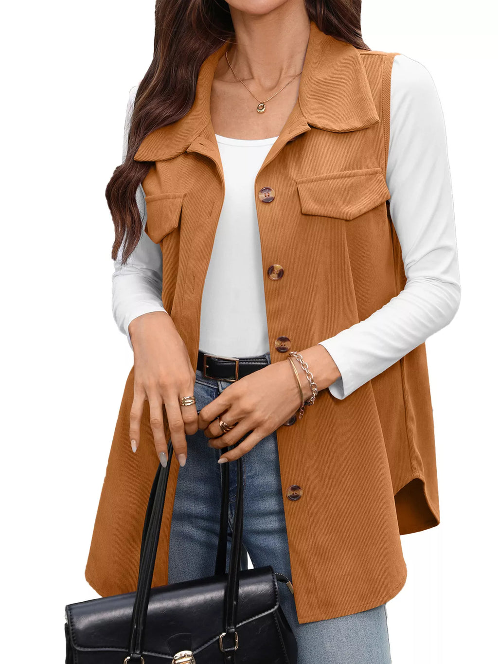 Button-Down Utility Vest Coat