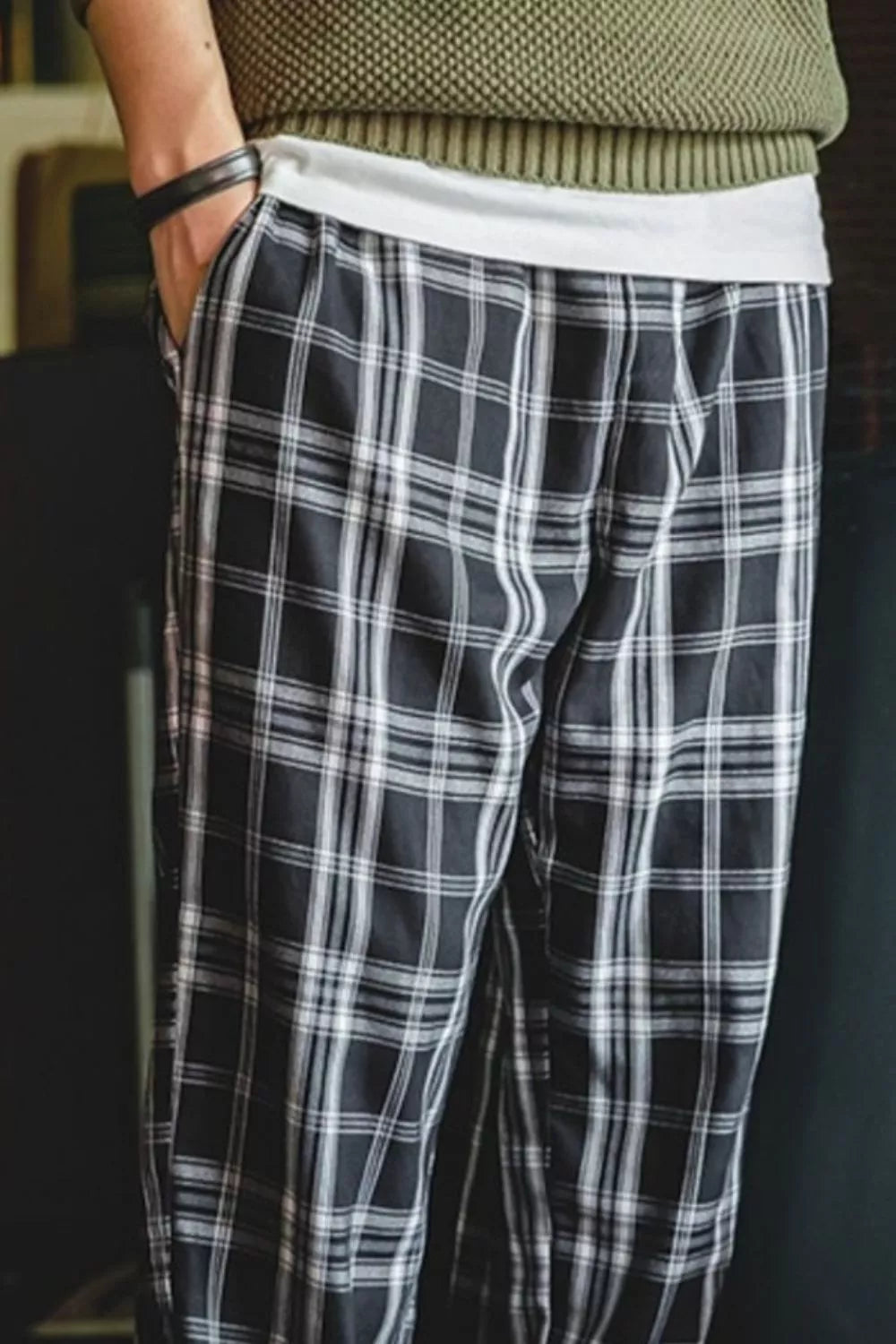Men's Plus Size Casual Plaid Pants