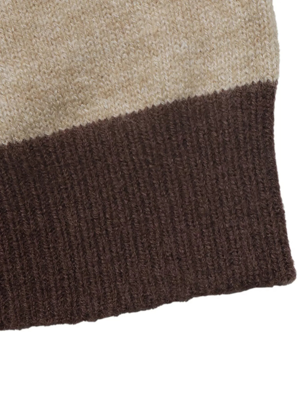 Color Block Polo Collar Sweater