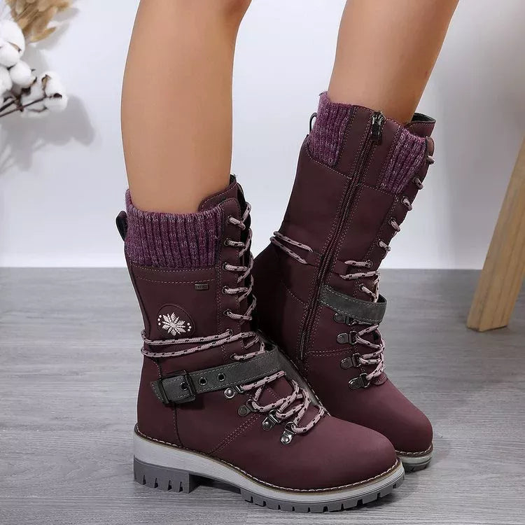 Lace Up Block Heel Boots