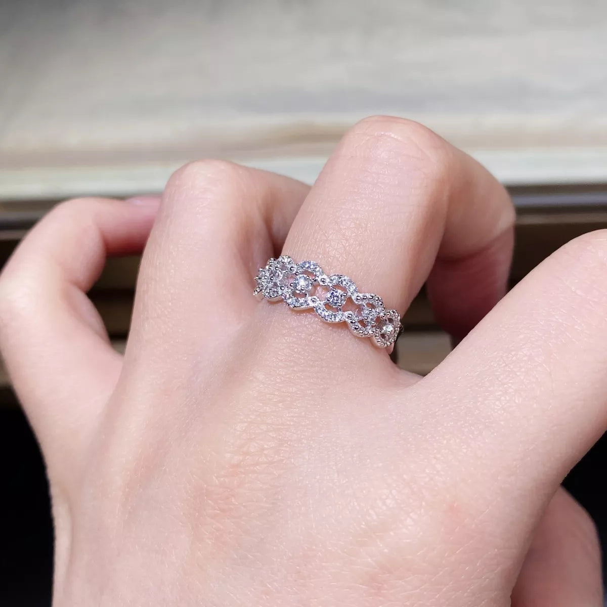 925 Sterling Silver Zircon Band Ring