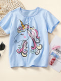 Children's Unicorn Graphic Short Sleeve Tee