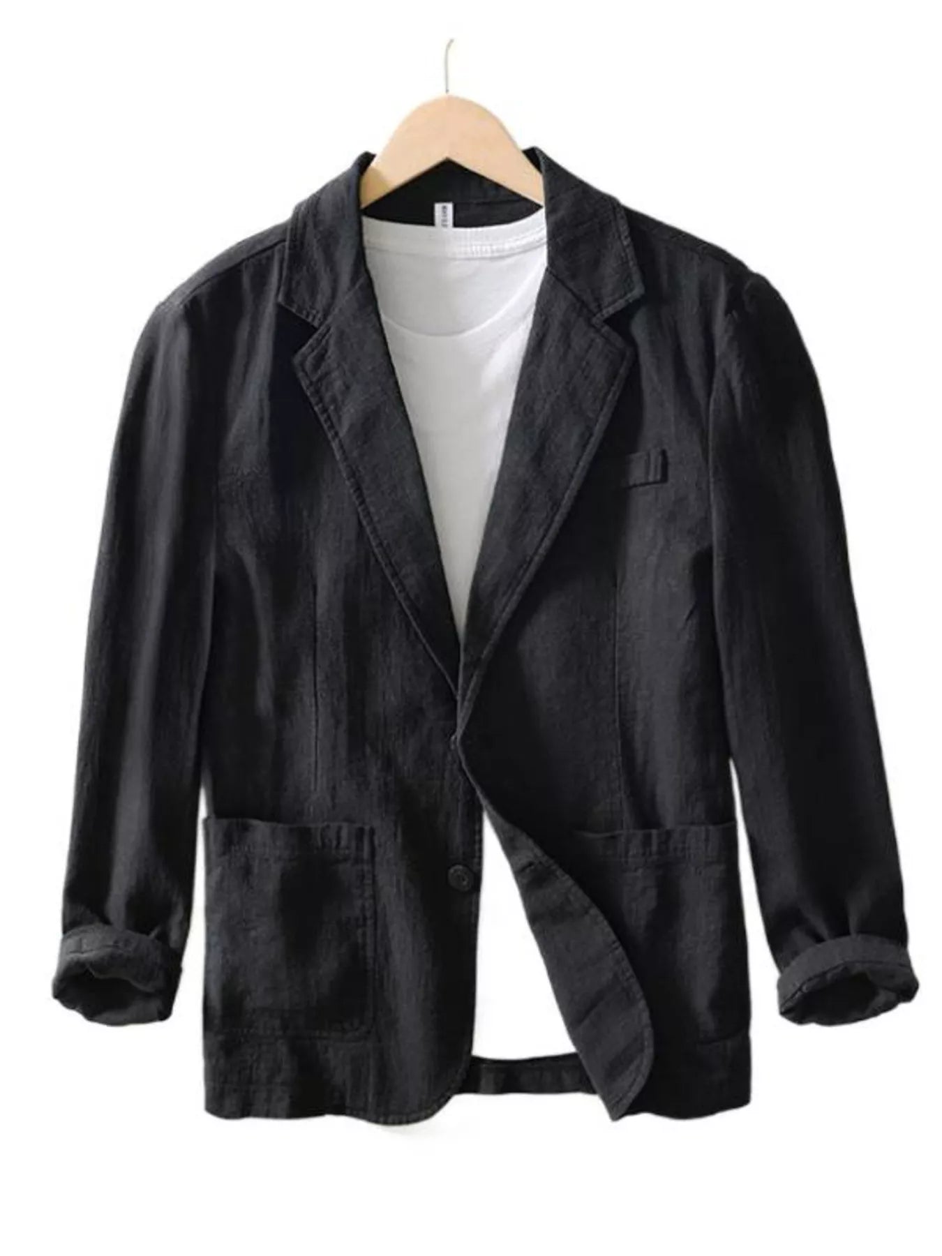 Men's Plus Size Button Up Long Sleeve Blazer