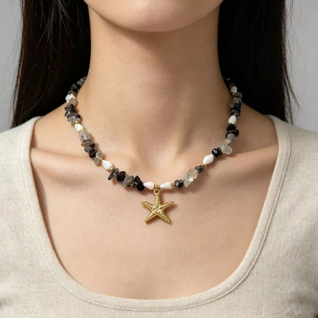 Bohemian Starfish Pendant Collarbone Necklace