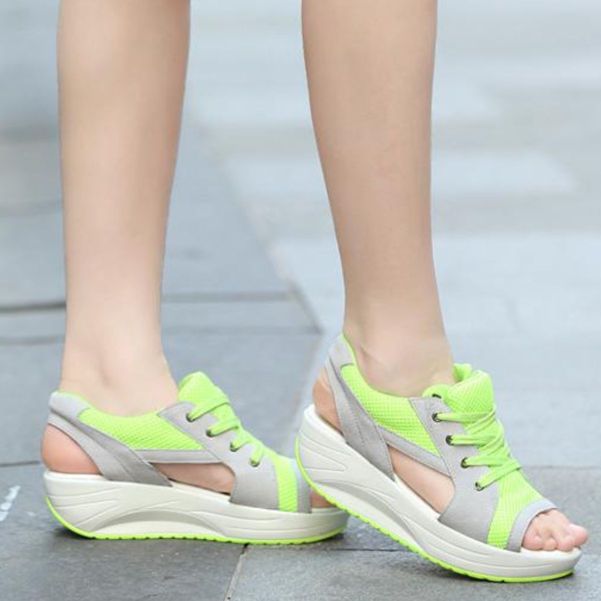Lace Up Wedge Sandals
