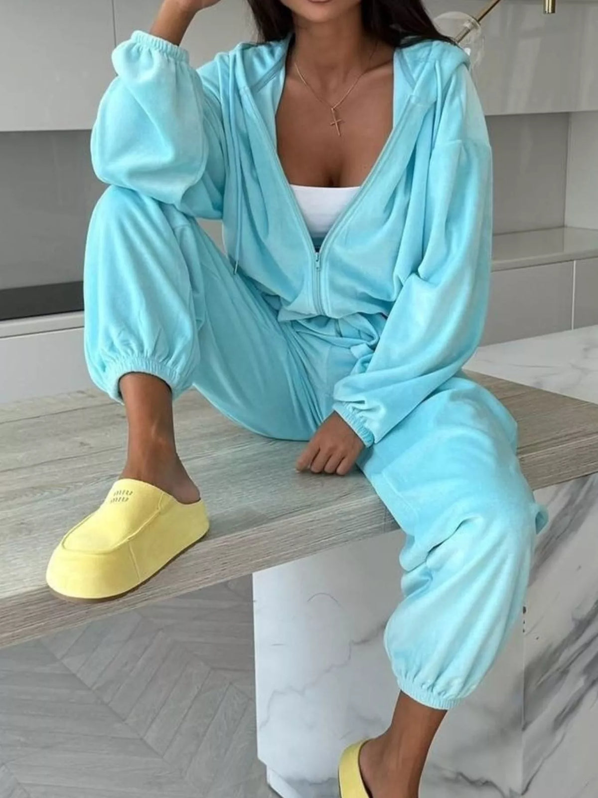 Zip-Up Hoodie and Joggers Set