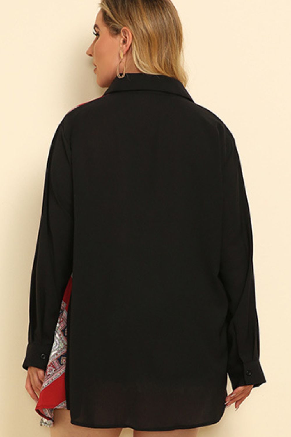 Color Block Button Front Shirt