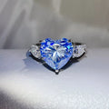 6 Carat 925 Sterling Silver Moissanite Heart Ring