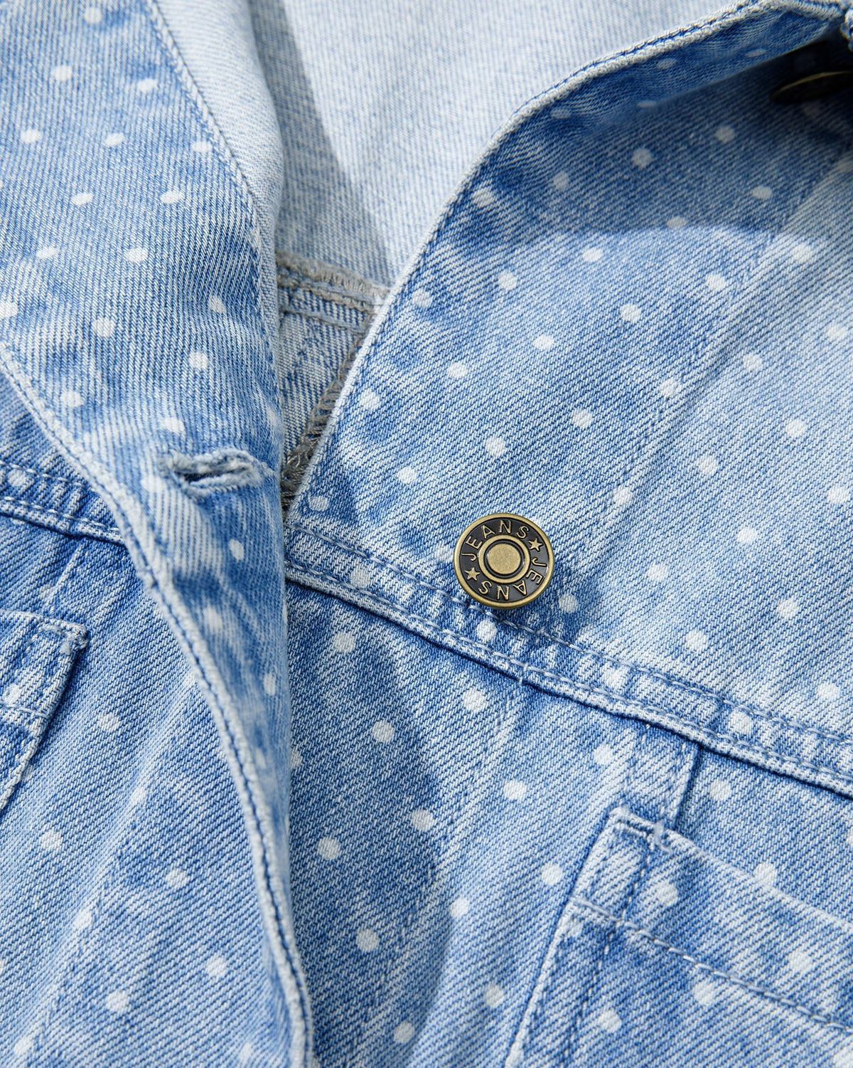 Polka Dot Denim Jacket