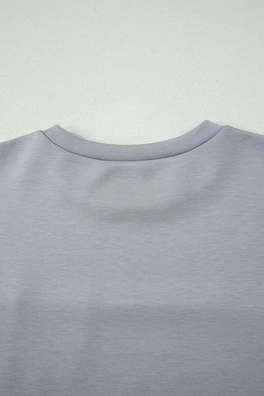 Gray Raw Seam Color Block Camouflage Patchwork Casual Tee