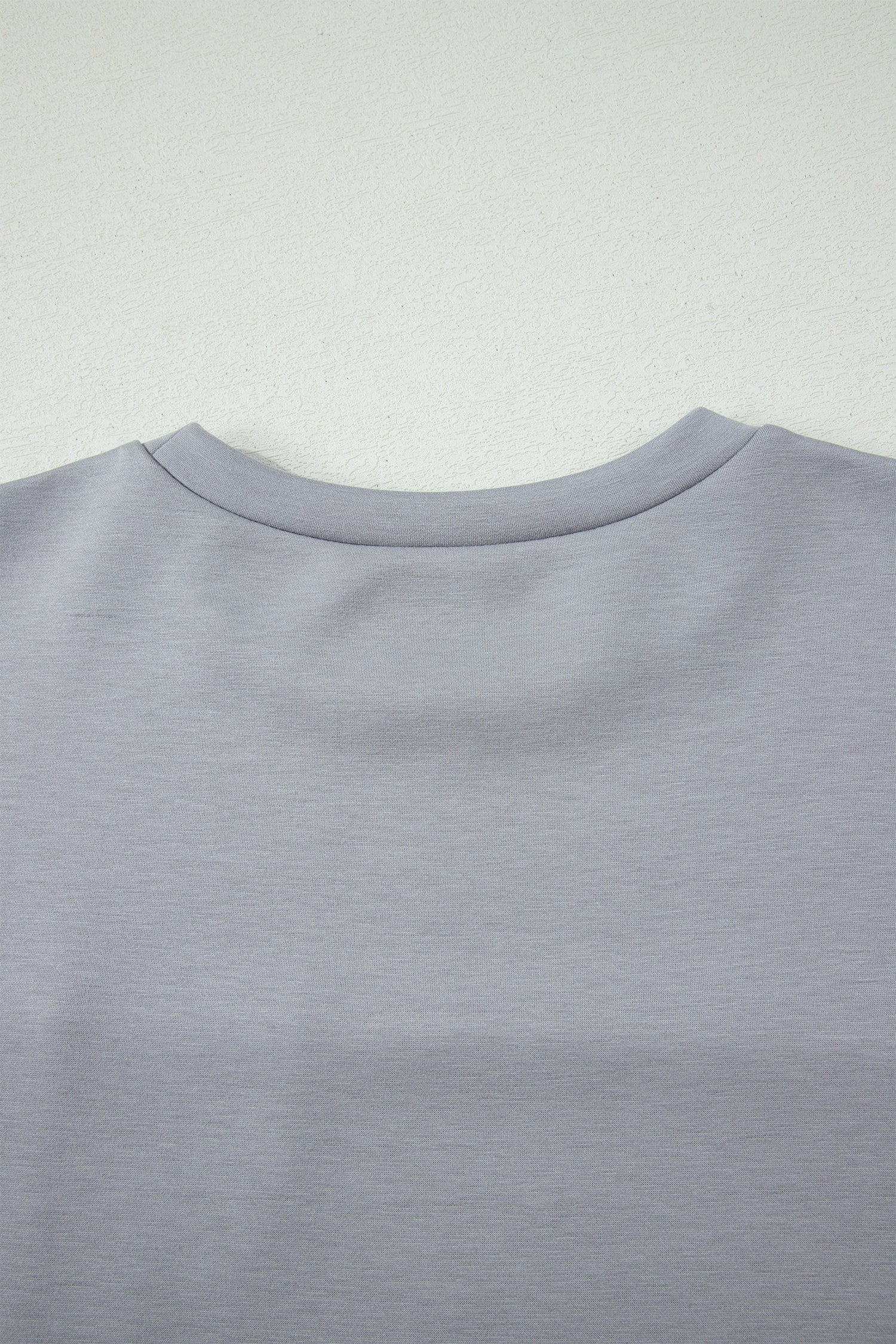 Gray Raw Seam Color Block Camouflage Patchwork Casual Tee