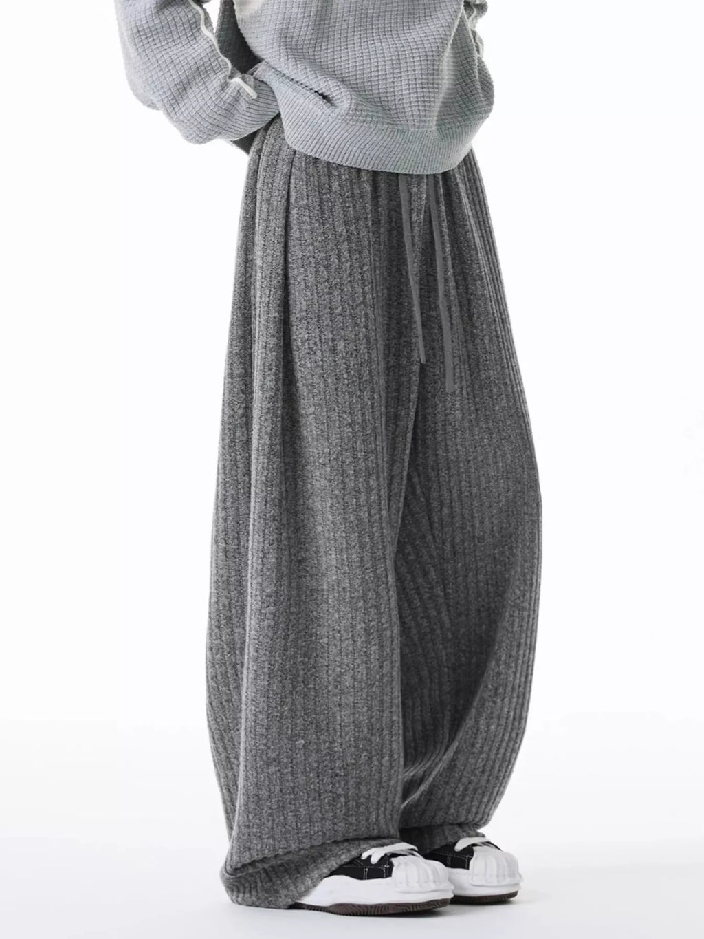 Men's Plus Size Relaxed Fit Ribbed Knit Pants