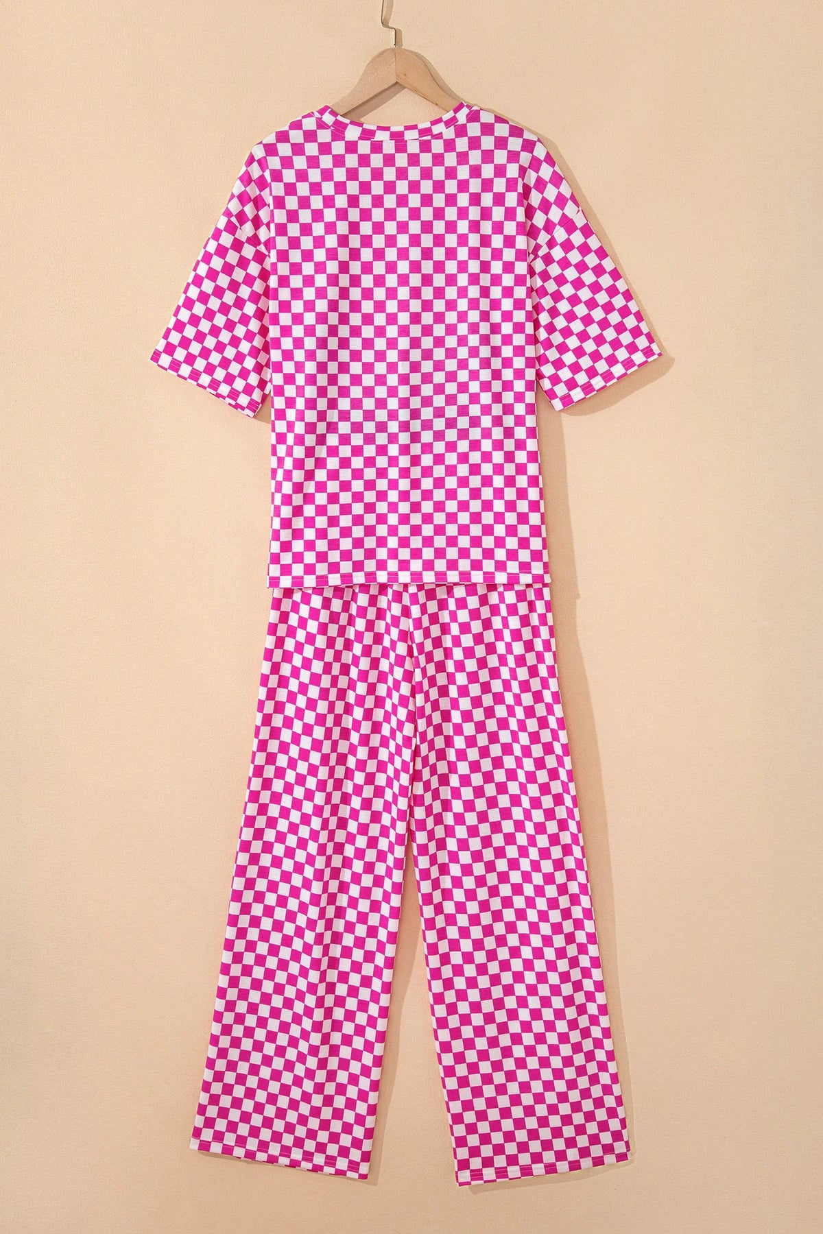 Checker Short Sleeve Tee & Pants Lounge Set