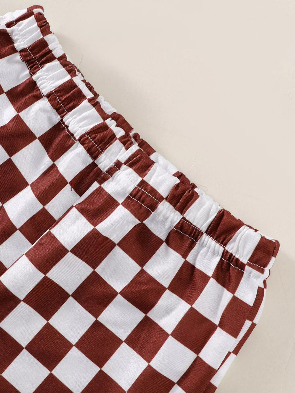 Children's Checkered Letter Tank Top & Shorts Set