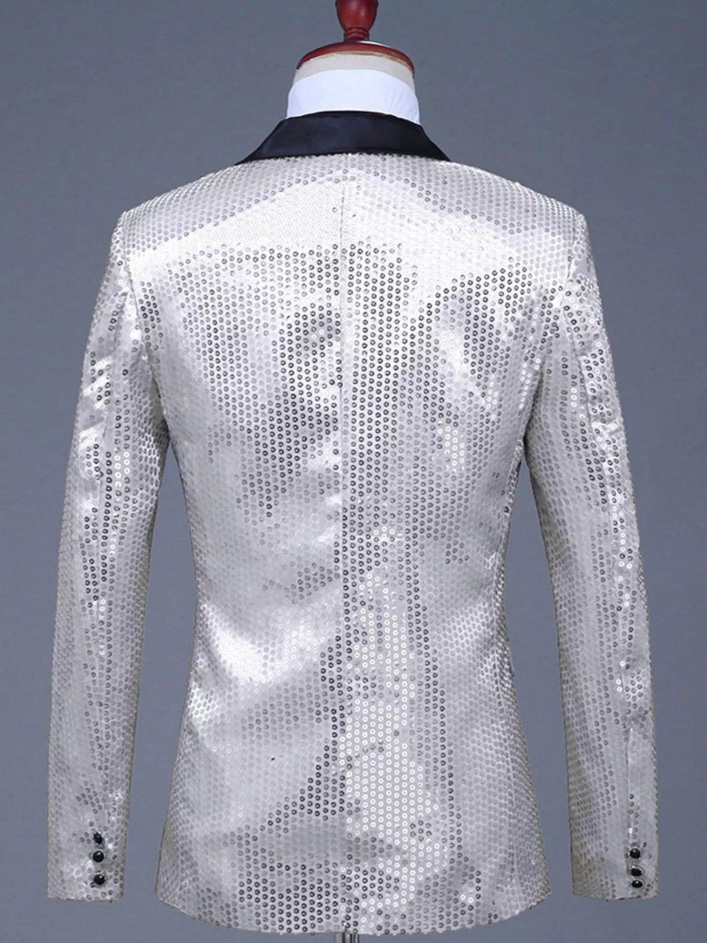 Men's Full Size Sequin One Button Long Sleeve Blazer Plus Size