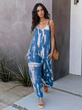 Tie-Dye V-Neck Spaghetti Strap Jumpsuit