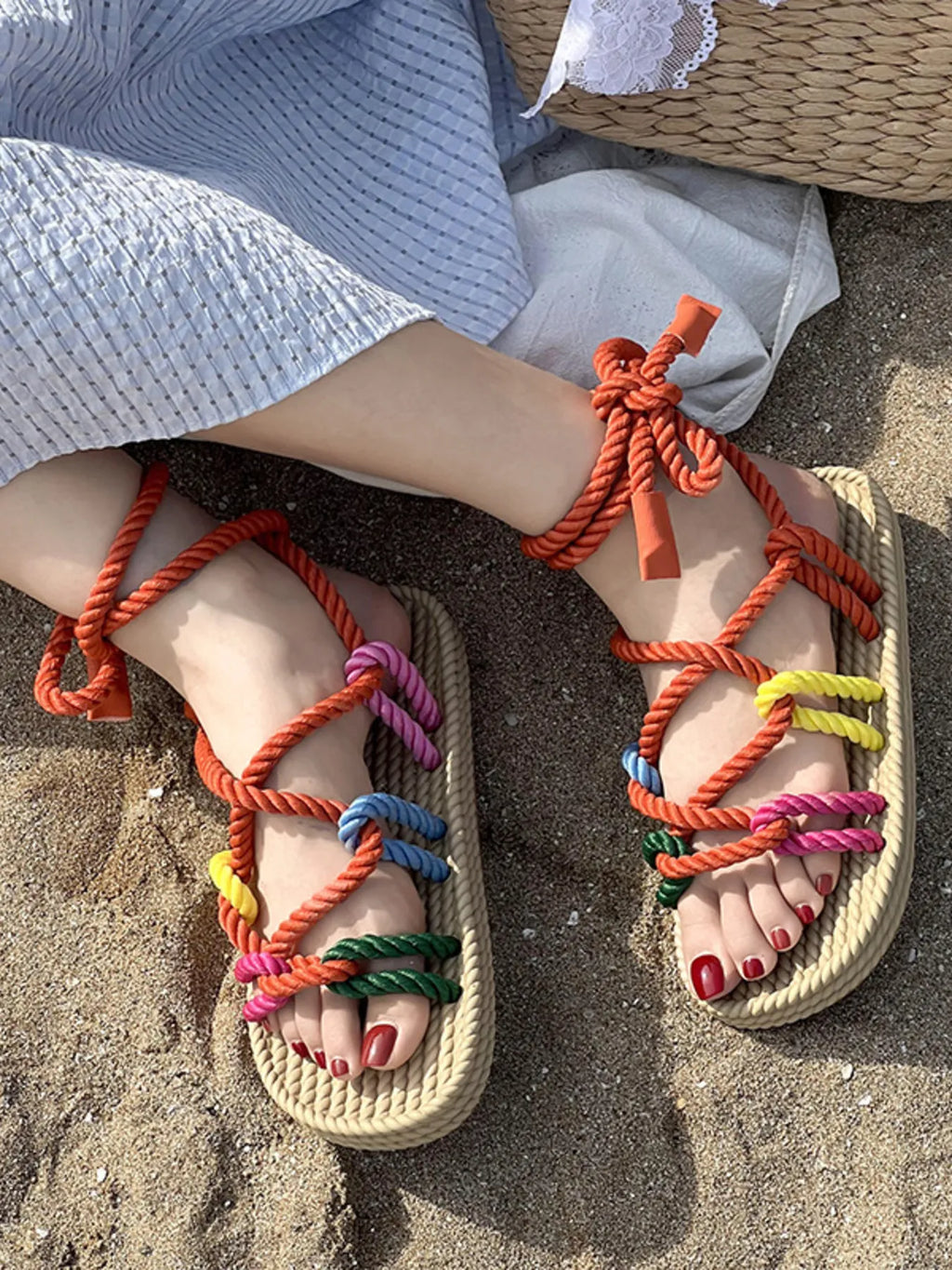 Colorful Rope Woven Sandals
