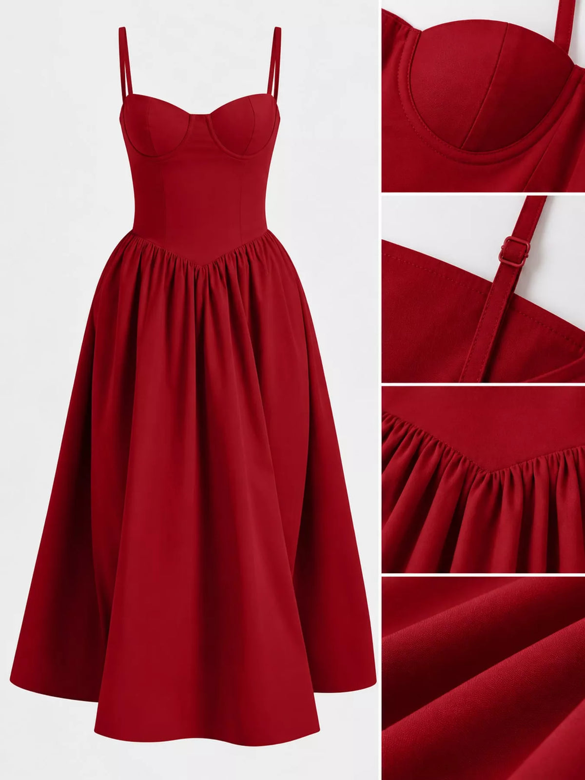 Sweetheart Neck Midi Cami Dress