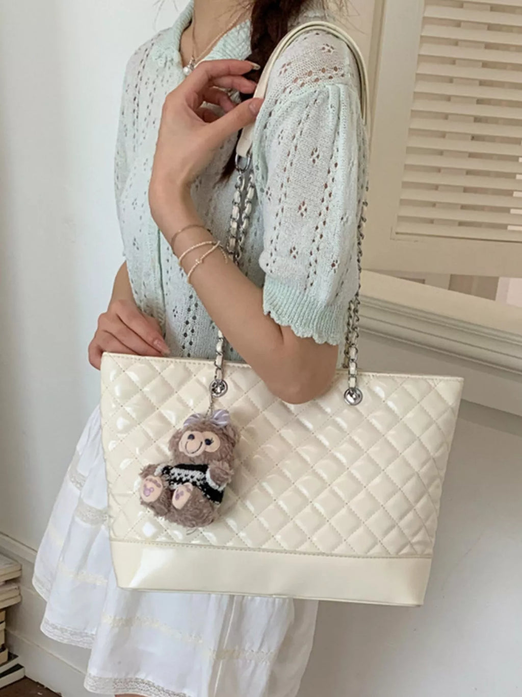 Quilted PU Leather Shoulder Bag