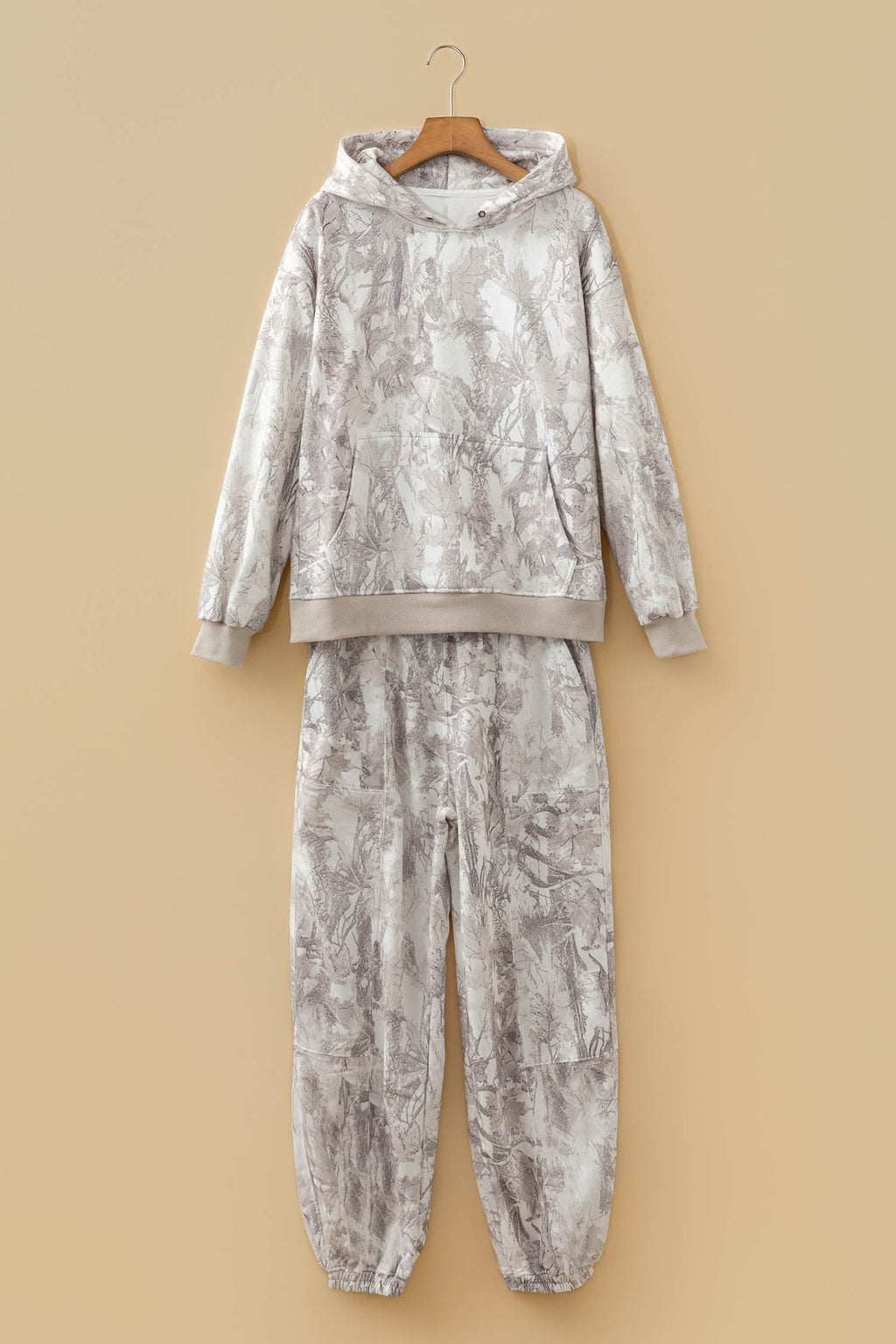 Multicolour Abstract Print Long Sleeve Elastic Waist Pant Set