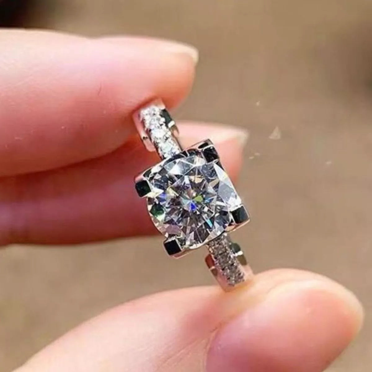 2 Carat 925 Sterling Silver Moissanite Ring