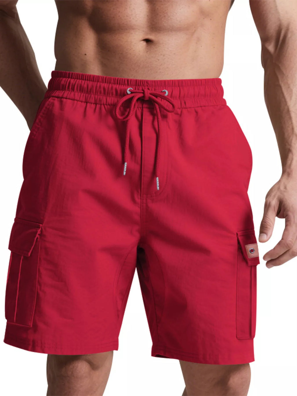 Men's Full Size Cargo Shorts with Drawstring Plus Size