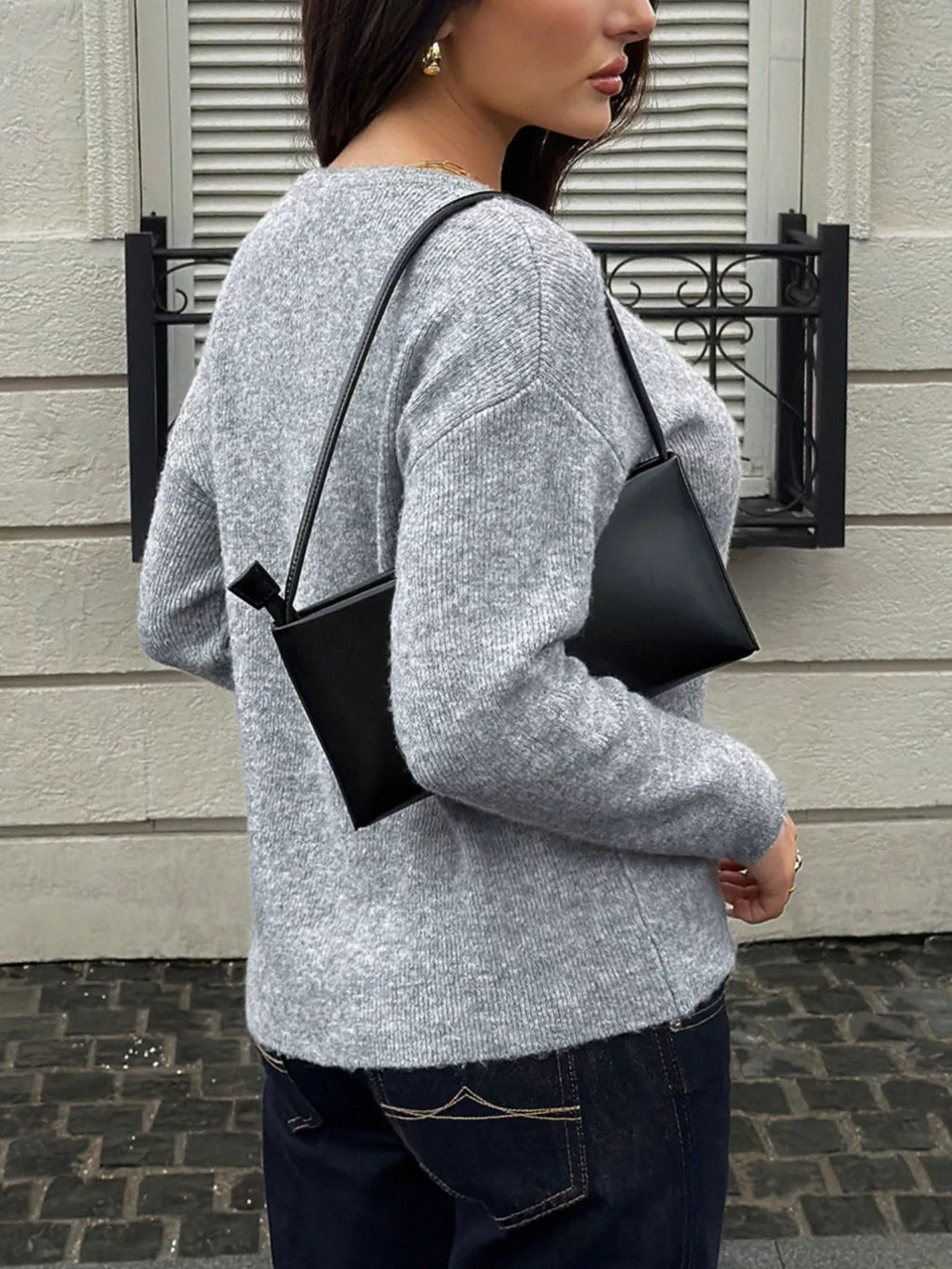 Ribbed Knit Button-Down Cardigan