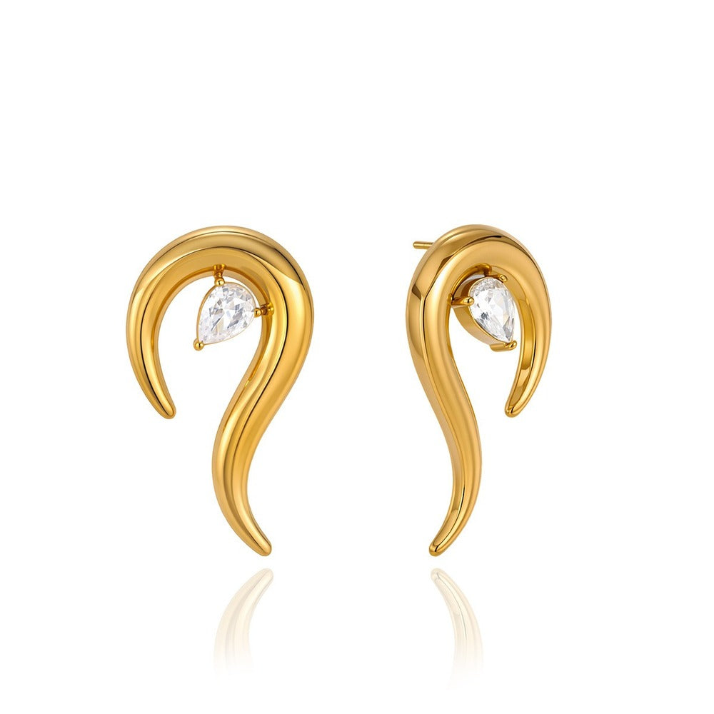 Zircon Ear Climber Earrings