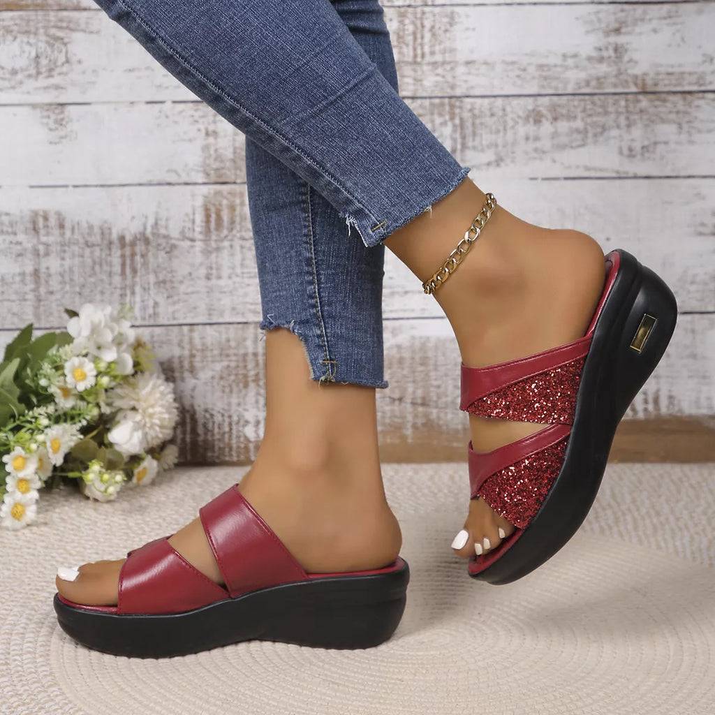 Open Toe Platform Wedge Sandals