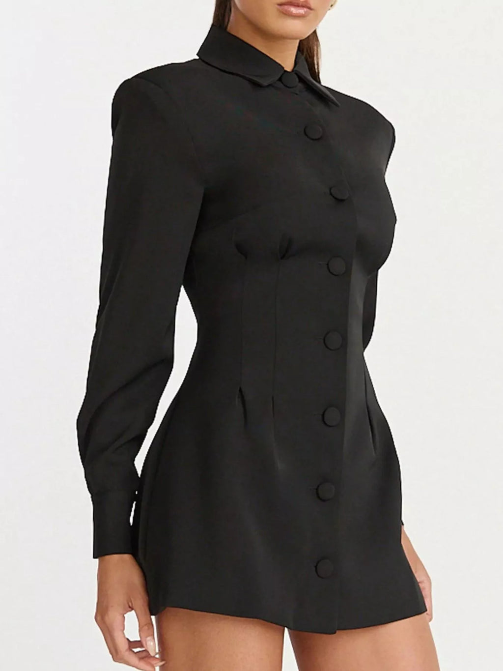 Corset-Style Button-Down Blazer Dress
