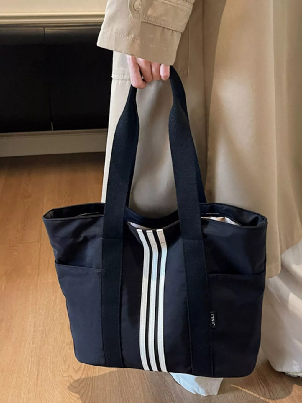 Lightweight Striped Tote Bag