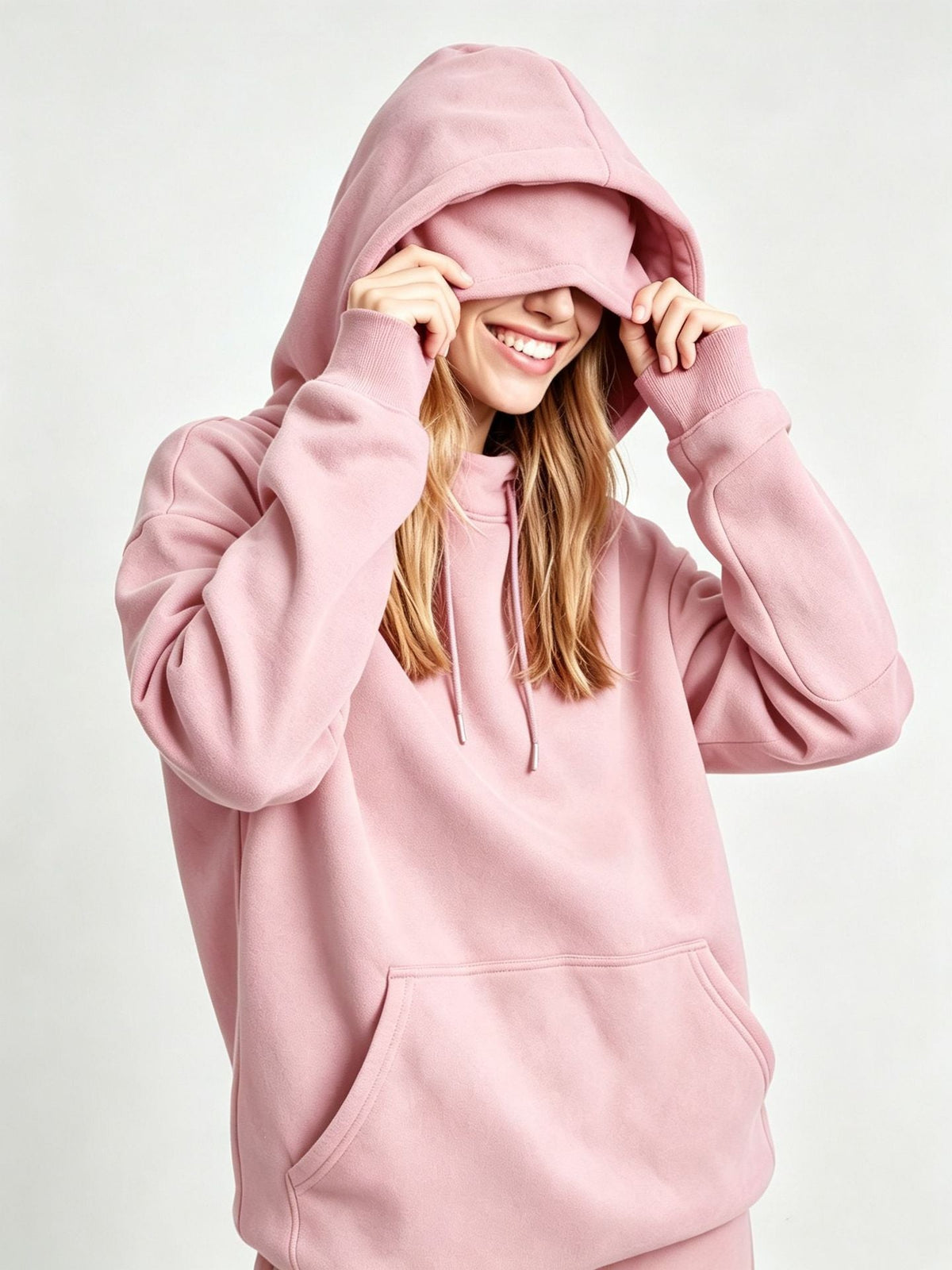 2026 Autumn Winter New European And American Style Fleece-Lined Hoodie For Women, Solid Color, Loose Fit, Casual Pullover, Cross-Border Women's Clothing